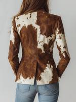Blazer vintage con estampado de vaca