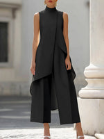 Conjunto de cuello alto y pantalón palazzo