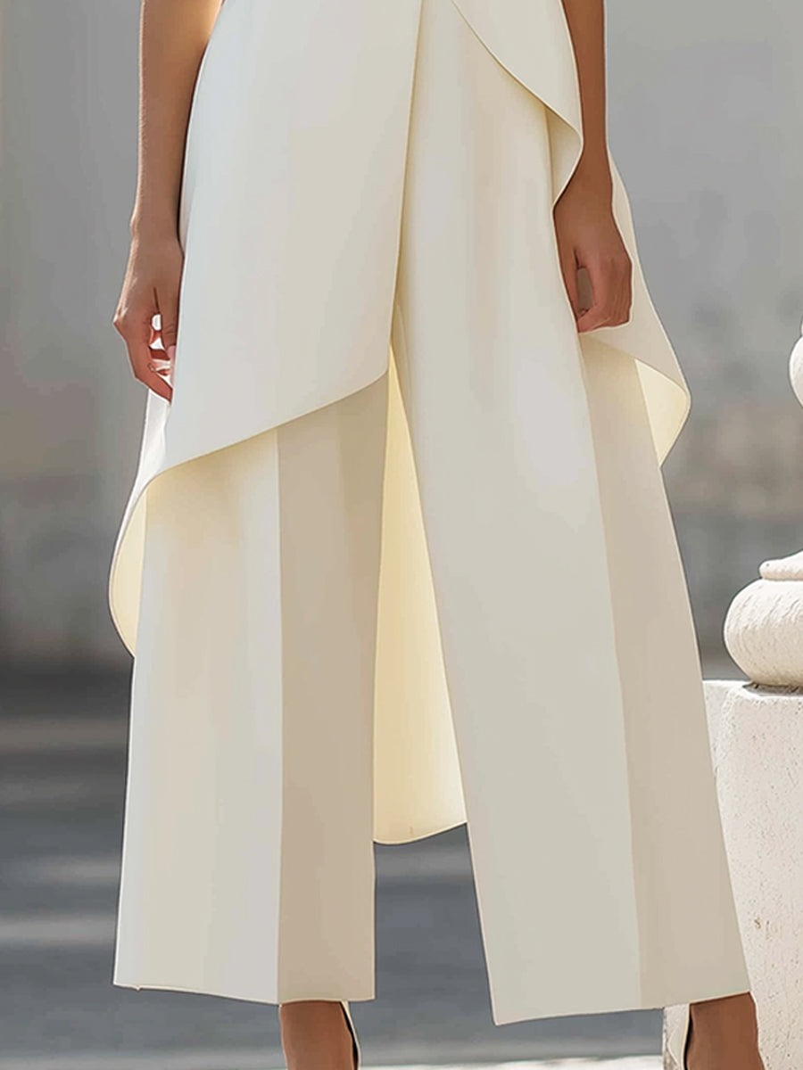 Conjunto de cuello alto y pantalón palazzo