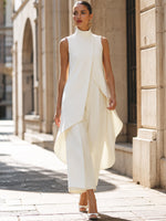 Conjunto de cuello alto y pantalón palazzo