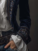 Chaqueta larga bordada vintage