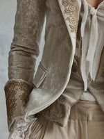 Blazer de sastre marfil bordado