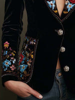 Blazer bordado floral multicolor