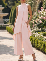 Conjunto de cuello alto y pantalón palazzo