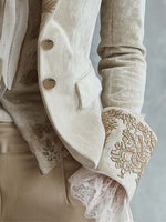 Blazer de sastre marfil bordado