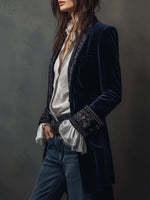 Chaqueta larga bordada vintage