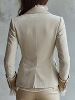 Blazer de sastre marfil bordado