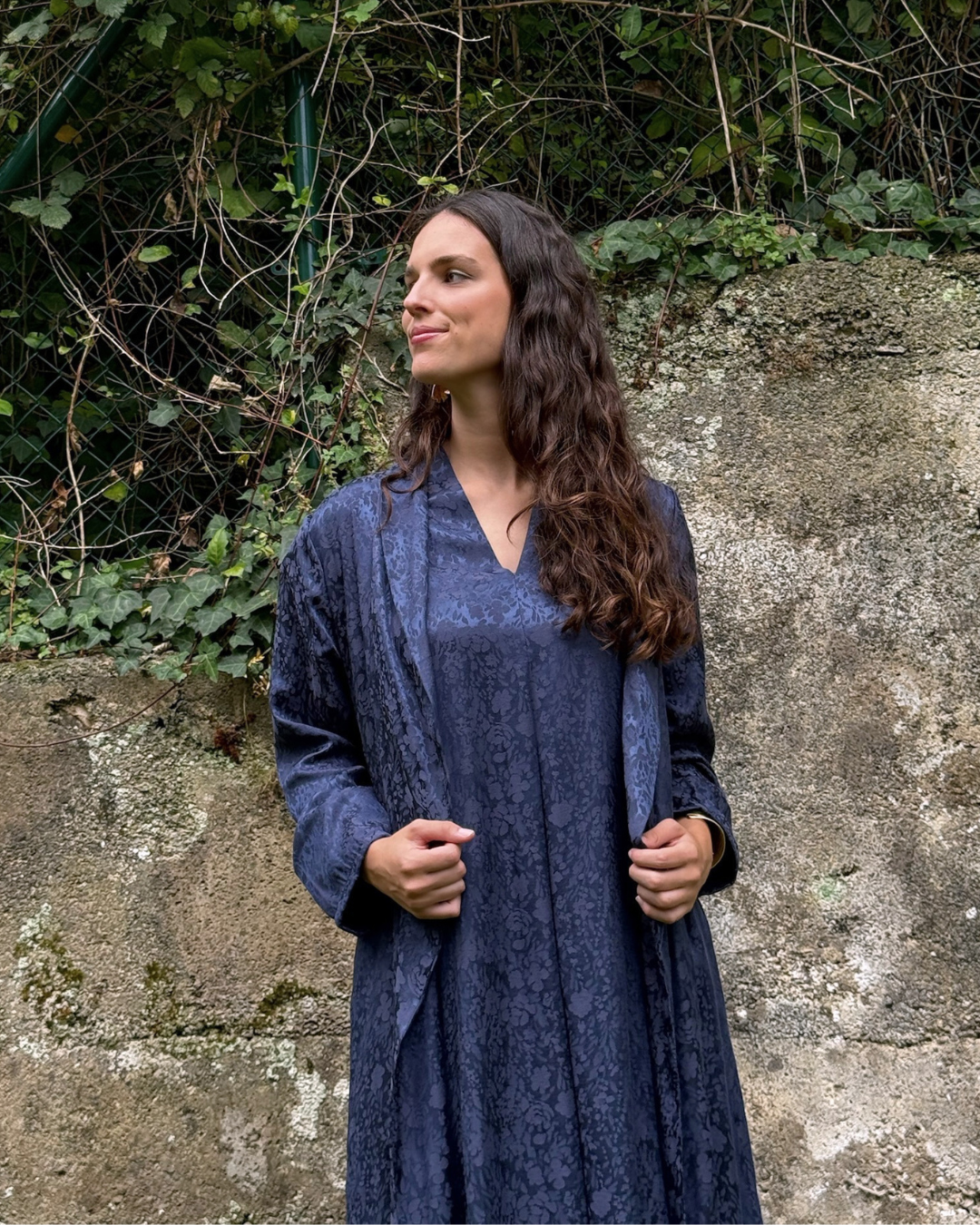 Vestido midi fluido azul