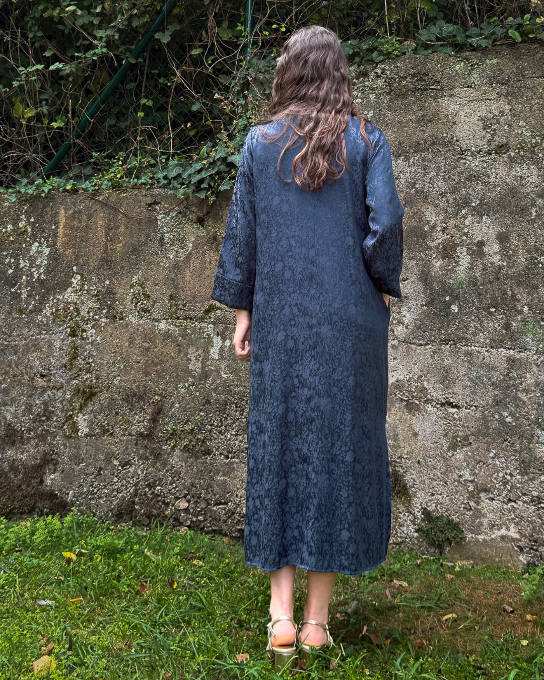 Vestido midi fluido azul
