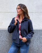 Chaqueta corta jaspeada marino