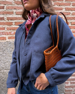 Chaqueta corta jaspeada marino