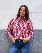 Blusa estampada holgada rosa