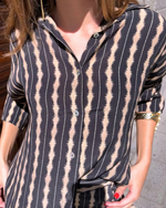 Camisa amplia de manga kimono negra