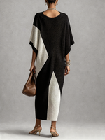 Vestido midi en ébano y marfil