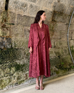Vestido midi fluido teja