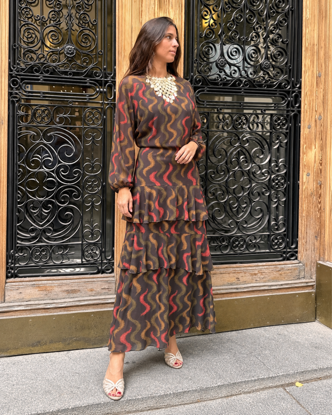 Blusa de gasa estampada