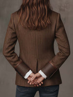 Blazer con canesú y estampado de espiga