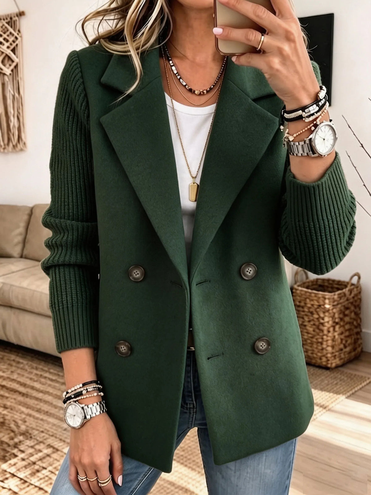 Carla · Blazer con mangas de punto