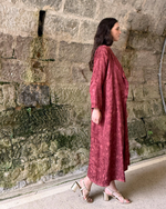 Vestido midi fluido teja