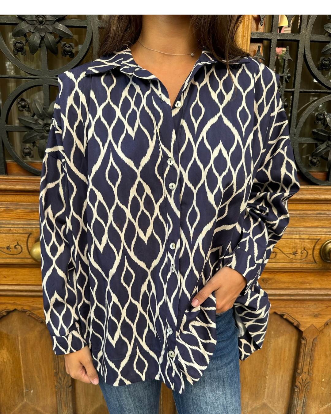 Camisa oversize asimétrica marino