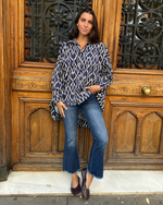 Camisa oversize asimétrica marino