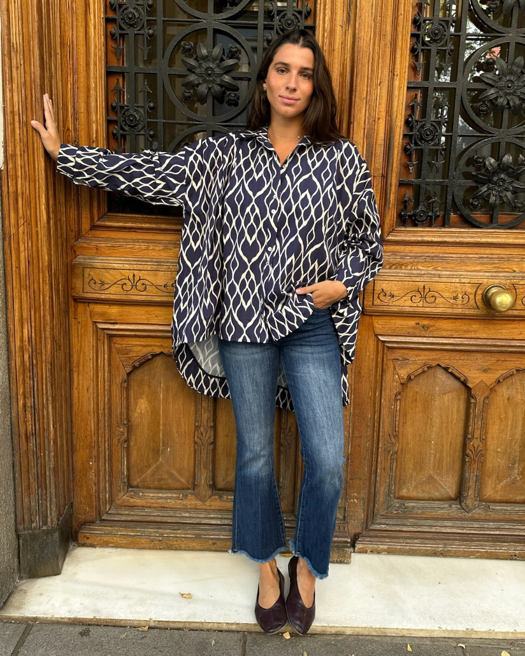 Camisa oversize asimétrica marino