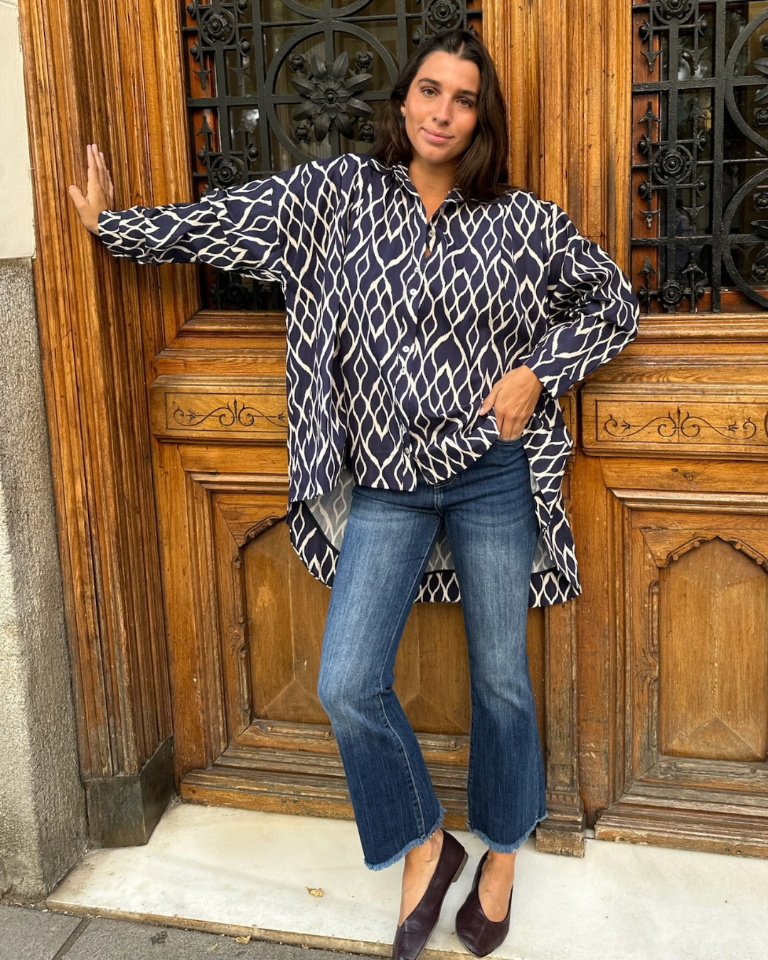 Camisa oversize asimétrica marino