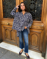Camisa oversize asimétrica marino