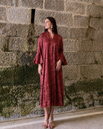 Vestido midi fluido teja