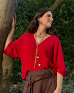 Chaqueta de punto roja
