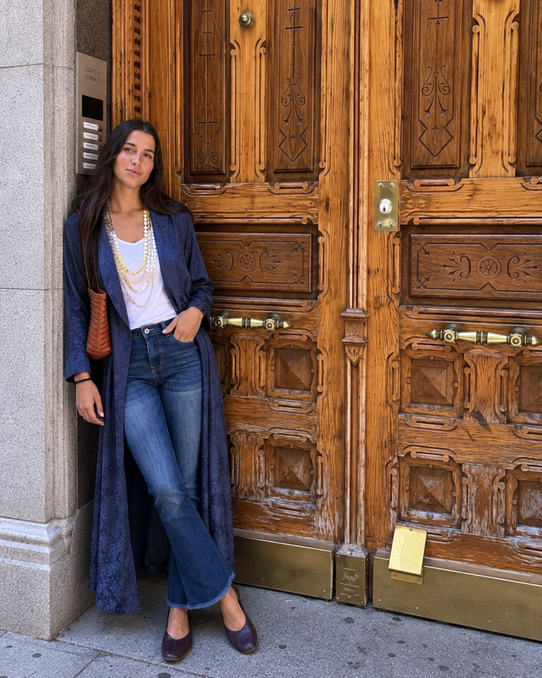 Pantalón culotte vaquero azul
