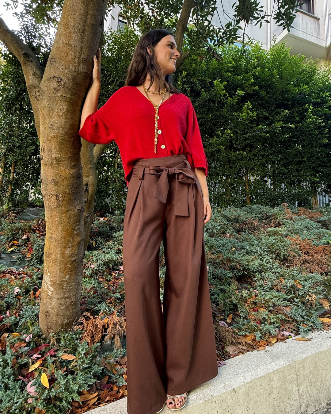 Chaqueta de punto roja