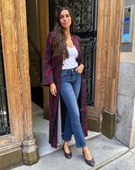 Kimono midi estampado negro