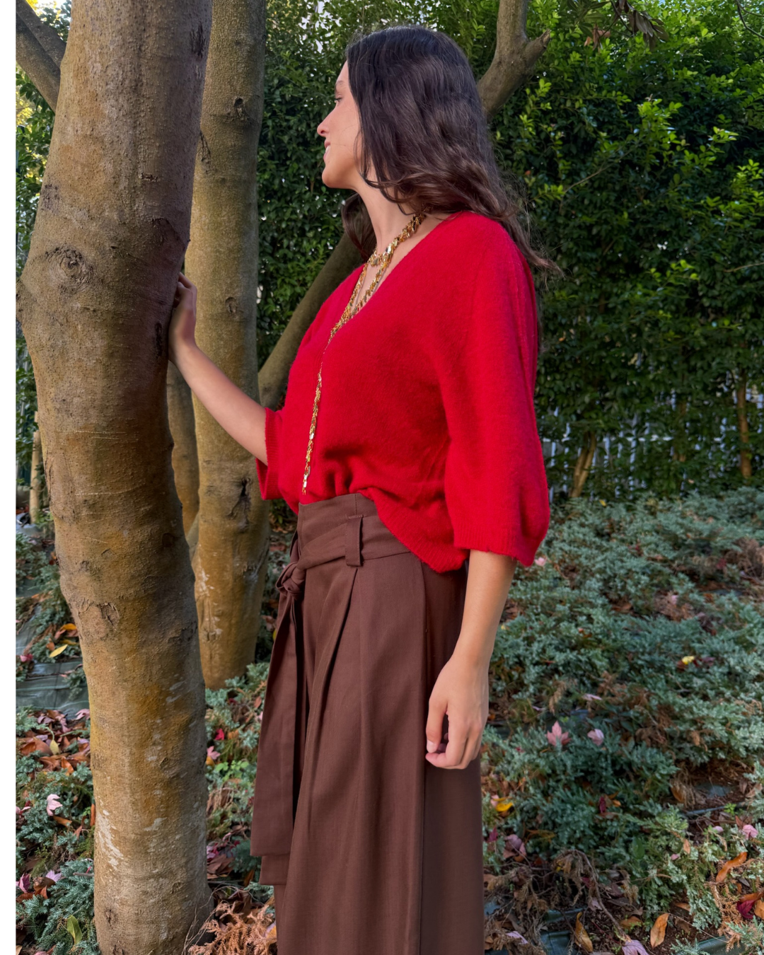 Chaqueta de punto roja