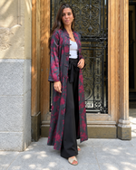 Kimono midi estampado negro