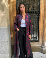 Kimono midi estampado negro