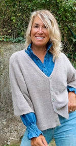 Chaqueta de punto topo