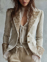 Constanza · Blazer de sastre marfil bordado