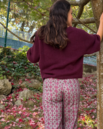 Chaqueta de punto burdeos