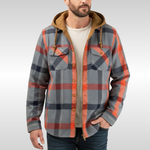 CHAQUETA DE CUADROS CON CAPUCHA