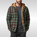 CHAQUETA DE CUADROS CON CAPUCHA