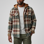 CHAQUETA DE CUADROS CON CAPUCHA
