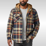 CHAQUETA DE CUADROS CON CAPUCHA