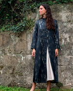 Kimono midi estampado gris