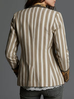 Blazer bohemio de rayas con cuello estampado