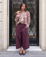 Blusa estampada holgada beige