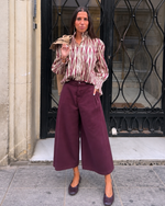 Blusa estampada holgada beige