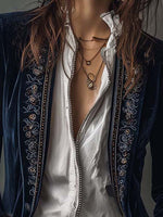 Chaqueta larga bordada vintage