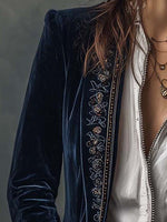Chaqueta larga bordada vintage