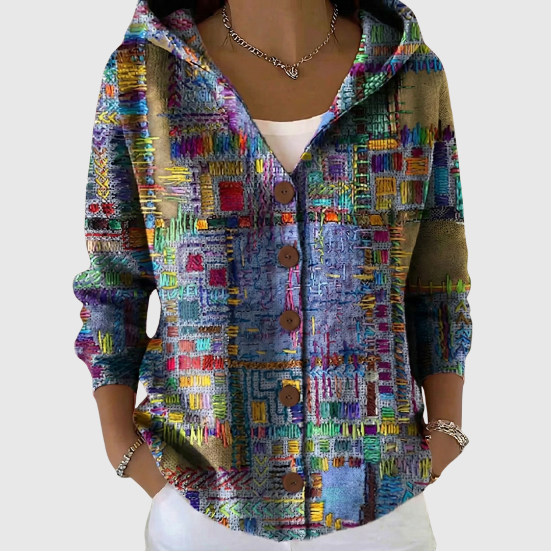 Maite · Chaqueta de punto larga con capucha